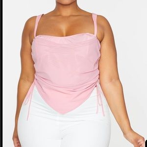 Mesh pink corset top